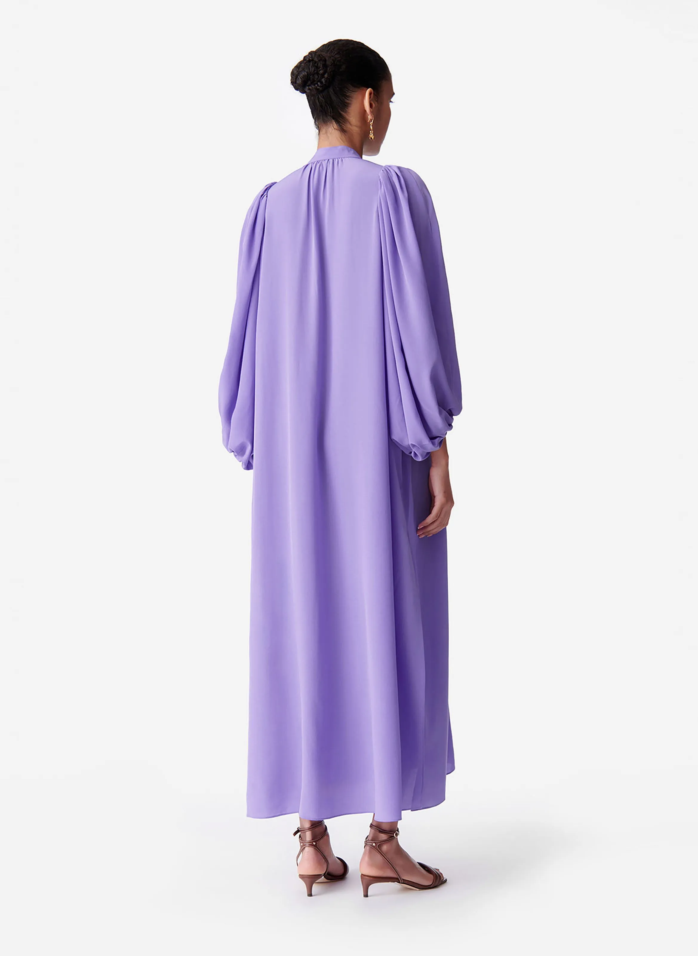 VANESSA BRUNO CANESSA - Vestido largo amplio y fluido de seda en violeta